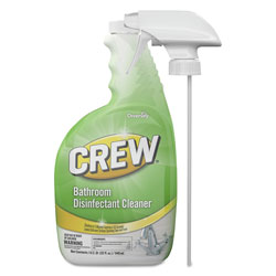 Diversey Crew Bathroom Disinfectant Cleaner, Floral Scent, 32 oz Spray Bottle, 4/CT