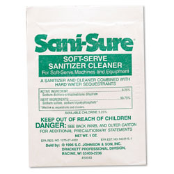 Diversey Sani Sure Soft Serve Sanitizer & Cleaner, Powder, 1 oz. Packet