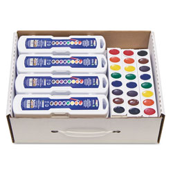 Prang Professional Watercolor Master Pack: 24 Eight-Color Palette Sets and 12 Eight-Color Refill Strips, Assorted Colors