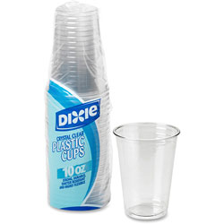 Dixie Cold Drink Cups, 10 oz., 25/PK, Clear Plastic