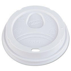 Dixie Dome Drink-Thru Lids, Fits 10, 12, 16oz Paper Hot Cups, White, 1000/Carton (DXED9542)
