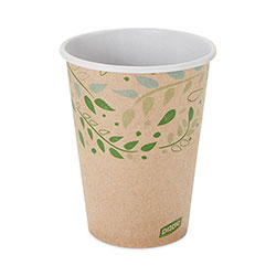 Dixie EcoSmart Recycled Fiber Hot/Cold Cups, 12 oz, Kraft/Green, 50/Sleeve, 20 Sleeves/Carton