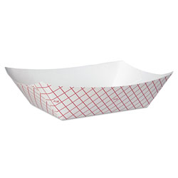 Dixie Kant Leek Polycoated Paper Food Tray, Red Plaid, 250/Bag, 2/CT