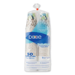 Dixie Paper Hot Cups & Lids Combo Bag, 12oz, 50/Pack