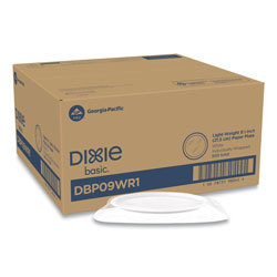 Dixie White Paper Plates, 8.5 in Diameter, Individually Wrapped, White, 500/Carton