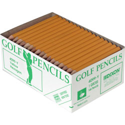 Dixon Golf Pencil, 3-1/2 in L,No. 2 Core,Pre-sharpened,144/BX,Yellow