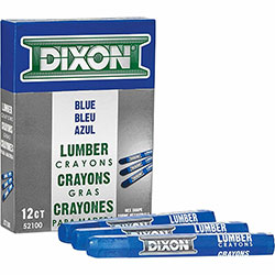 Dixon Lumber Crayons, Blue, 12/Box