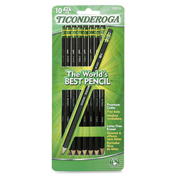 Dixon Ticonderoga No. 2 Pencil, Soft, 10/CD, Black