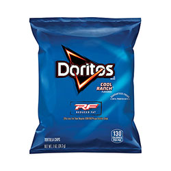 Doritos Reduced Fat Cool Ranch Tortilla Chips, 1 oz Bag, 72 Bags/Carton