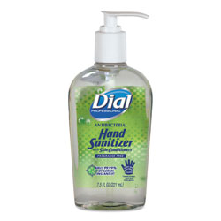 Dial Antibacterial Gel Hand Sanitizer with Moisturizer, 7.5 oz, Pump, Fragrance-Free