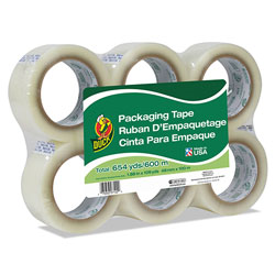 Duck® Commercial Grade Packaging Tape, 3 in Core, 1.88 in x 109 yds, Clear, 6/Pack