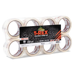 T-REX® Packaging Tape, 1.88 in Core, 1.88 in x 35 yds, Crystal Clear, 8/Pack