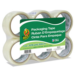 Duck® Commercial Grade Packaging Tape, 3 in Core, 1.88 in x 55 yds, Clear, 6/Pack