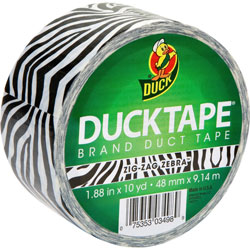 Duck® Duct Tape, 1.88 in x 10 yards, Black/White