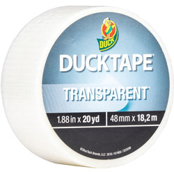 Duck® Transparent Duct Tape, 20 yd Length x 1.90 in Width, Transparent, Clear