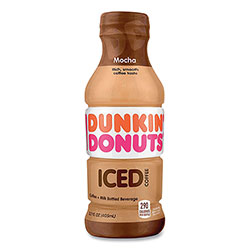 Dunkin' Donuts Mocha Iced Coffee Drink, 13.7 oz Bottle, 12/Carton