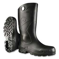 Dunlop® Protective Footwear Chesapeake Rubber Boots, Plain Toe, Unisex 7, 16 in Boot, PVC, Black