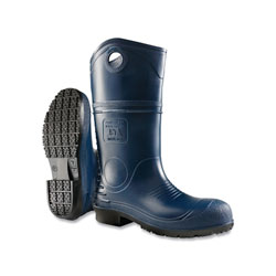 Dunlop® Protective Footwear DuroPro® Rubber Boots, Steel Toe, Men's 10, 16 in Boot, Polyblend/PVC, Blue/Black