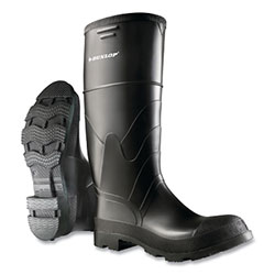 Dunlop® Protective Footwear Economy Steel Toe/Midsole Rubber Boots, Men's 8, 16 in Boot, PVC, Black
