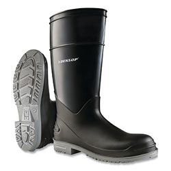 Dunlop® Protective Footwear PolyGoliath Rubber Boots, Steel Toe, Men's 15, 16 in Boot, Polyblend/PVC, Black/Gray