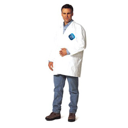 Dupont Tyvek® 400 Two Pocket Lab Coat, Large, White