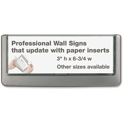 Durable Click Sign Holder For Interior Walls, 6 3/4 x 5/8 x 3, Gray