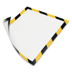 Durable DURAFRAME Security Magnetic Sign Holder, 8 1/2 x 11, Yellow/Black Frame, 2/Pack