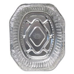 Durable Packaging Aluminum Roaster Pans, Extra-Large Oval, 100/Carton