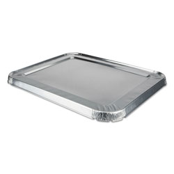 Durable Packaging Aluminum Steam Table Lids for Rolled Edge Half Size Pan, 100 /Carton