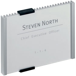 Durable Wall Mounted INFO SIGN - 6-1/8 in x 4-3/8 in - Rectangular Shape - Acrylic, Aluminum -Easy to Update - Silver - 1 Pack