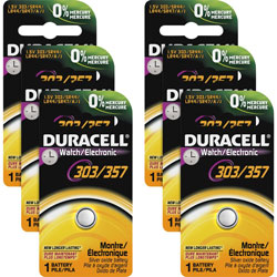 Duracell Button Cell Battery, 303/357, 1.5V, 6/Box