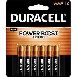 Duracell CopperTop Alkaline AAA Batteries, 12/Pack (DURMN24RT12Z)