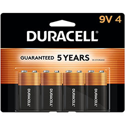 Duracell CopperTop Alkaline Batteries, 9V, 4/PK (DRCMN16RT4Z)