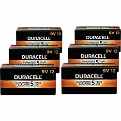 Duracell CopperTop Battery, For Toy, Remote Control, Flashlight, Radio, Clock, 9V, Alkaline, 72/Carton