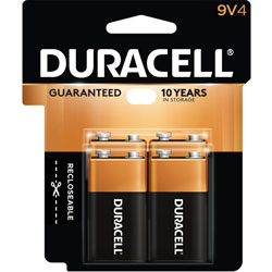 Duracell CopperTop Battery, For Toy, Radio, Flashlight, Remote Control, Clock, 9V, Alkaline, 48/Carton