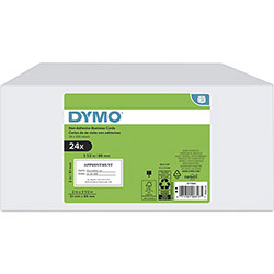 Dymo LabelWriter Business Card Label - 2 in x 3 1/2 in, Direct Thermal - White - 300 / Roll - 24 / Box - Non-adhesive