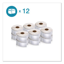 Dymo LW Multipurpose Labels, 1 in x 2.13 in, White, 500/Roll, 12 Rolls/Pack
