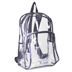 Eastsport Backpack, PVC Plastic, 12 1/2 x 5 1/2 x 17 1/2, Clear/Black