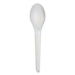 Eco-Products Plantware Compostable Cutlery, Spoon, 6 in, White, 1,000/Carton