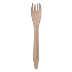 Eco-Products Wood Cutlery, Fork, Natural, 500/Carton