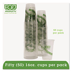 Eco-Products GreenStripe Renewable/Compostable Cold Cups Convenience Pack, 16oz, 50/PK