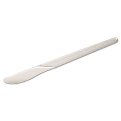 Eco-Products Plantware Compostable Cutlery, Knife, 6 in, Pearl White, 50/Pack, 20 Pack/Carton