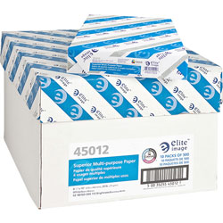 Elite Image White Multipurpose Paper, 8 1/2 x 14, 96 Bright, 20 lb, 500 Sheets Per Ream, Case of 10 Reams