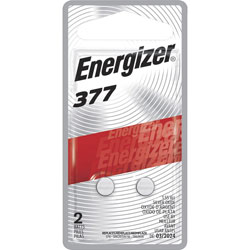 Energizer 377 Silver Oxide Batteries, For Watch, Toy, Glucose Monitor, Calculator, 377, 1.6 V DC, Silver Oxide/Zinc Alkaline, 144/Carton
