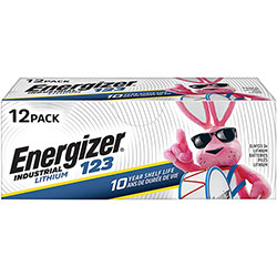 Energizer Industrial Lithium CR123 Photo Battery, 3 V, 12/Pack
