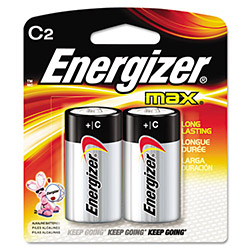 Energizer MAX Alkaline C Batteries, 1.5V, 2/Pack