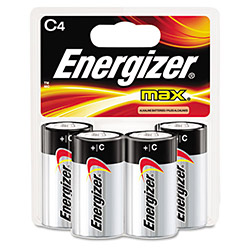 Energizer MAX Alkaline C Batteries, 1.5V, 4/Pack