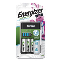 Energizer Recharge 1 Hour Charger for AA or AAA NiMH Batteries, Includes 4 AA Batteries/Charger, 3 Chargers/Carton