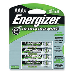 Energizer Rechargeable NiMH Batteries, AAA Size, 4BX/CT