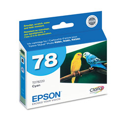 Epson T078220S (78) Claria Ink, 430 Page-Yield, Cyan